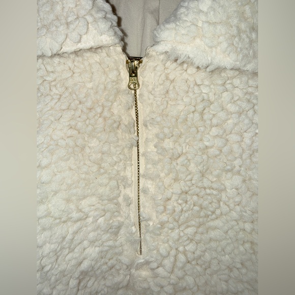 J.Crew Sherpa Soft Sherpa Half Zip Fleece Front Pockets Pull Waist Pullover - Picture 5 of 12